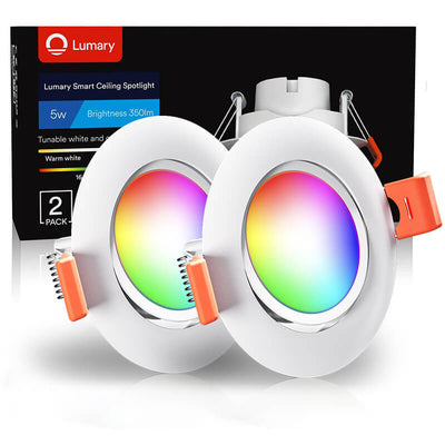 Lumary® 5W Smart LED Einbaustrahler Spot Dimmbar, 2 Stück