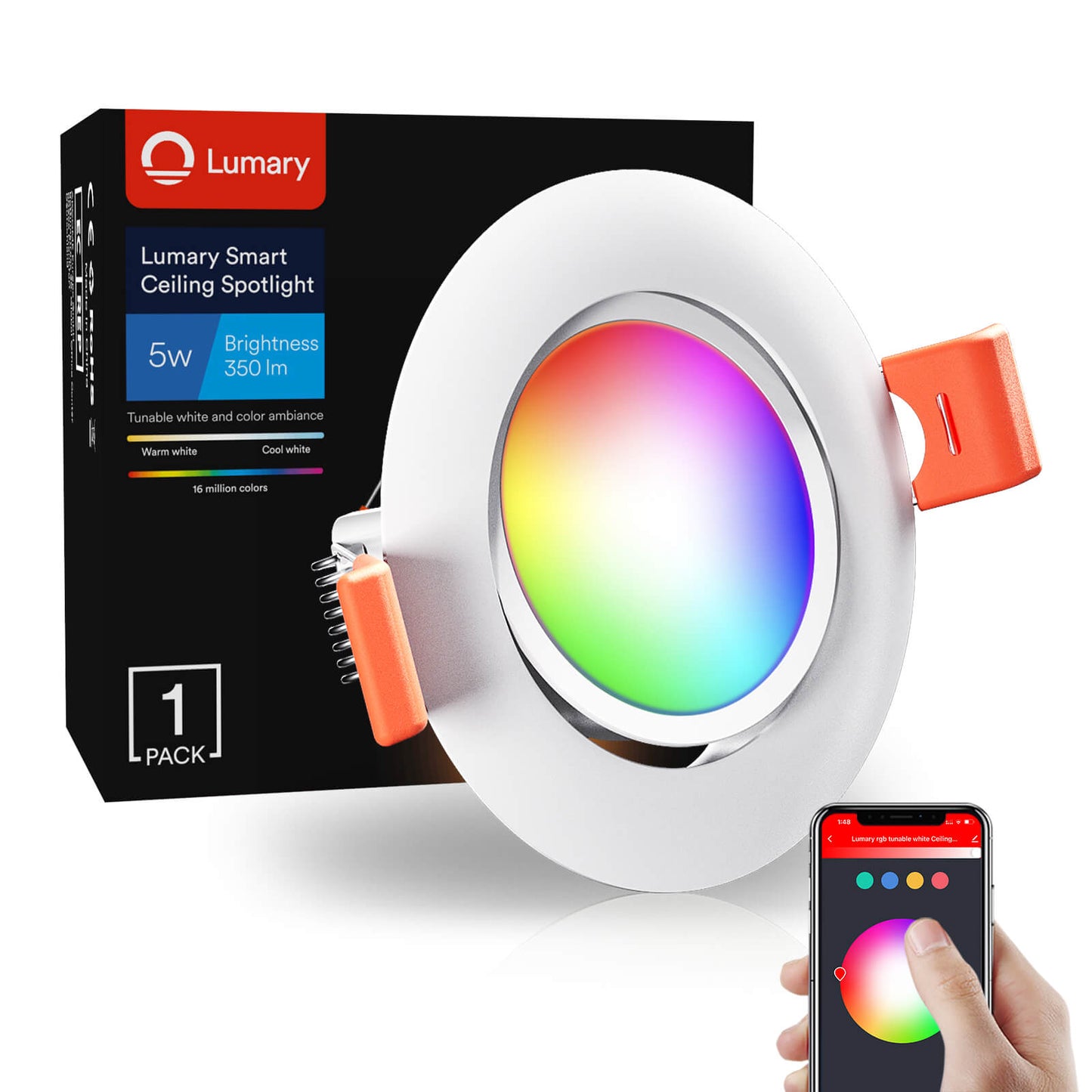 Lumary® 5W Smart LED Einbaustrahler Spot Dimmbar, 1 Stück